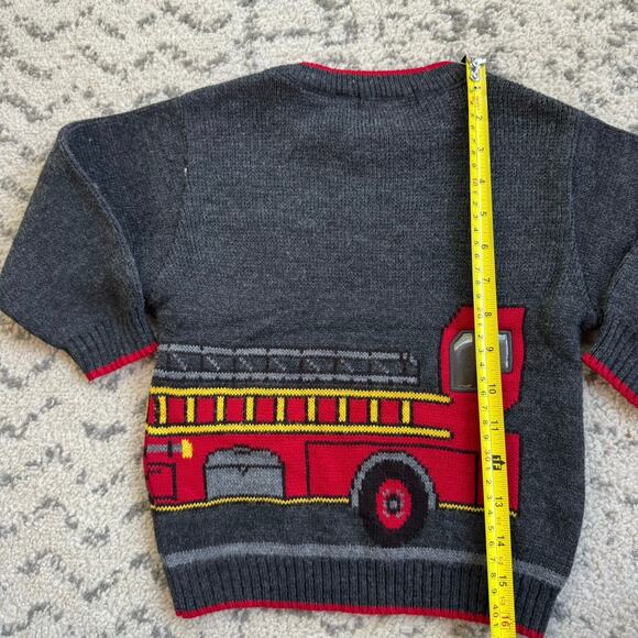 Vtg 1990s Y2K Just Friends Front & Back Firetruck Sweater 3T - Picture 4 of 6